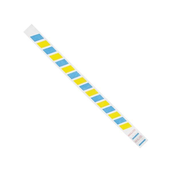 Bsc Preferred 3/4 x 10'' Blue/Yellow Stripes Tyvek Wristbands, 500PK BUY00030581 - main